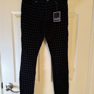 Black Velvet Houndstooth Jeggings